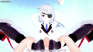 POV Hentai Footjob from Laura Bodewig from Infinite Stratos