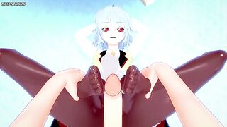 POV Hentai Footjob from Tatenashi Sarashiki from Infinite Stratos