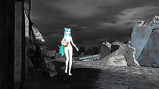 Hatsune Miku Hello Planet Project diva Nude Mod Full Nude Cat Costume