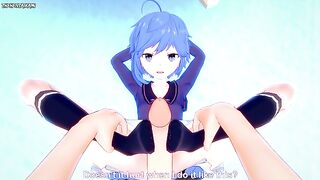 POV Hentai Footjob from Minazuki from Kantai Collection