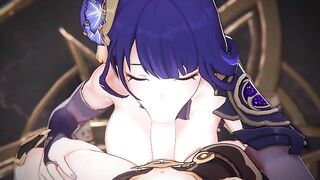 Genshin Impact - Raiden Shogun blowjob 3D Hentai Animation