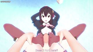 POV Hentai Footjob from Yunyun from Konosuba
