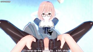 POV Hentai Footjob from Mirai Kuriyama from Kyoukai no Kanata