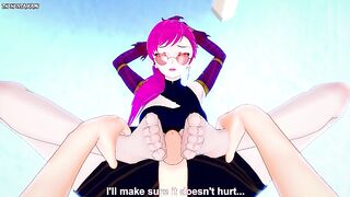 POV Hentai Footjob from Evelynn from League of Legends