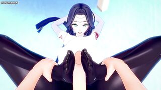 POV Hentai Footjob from Irelia from League of Legends