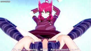 POV Hentai Footjob from Xayah from League of Legends