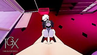 Anime Hentai Game Gaming 2B Sexy Robot android Girl Hardcore Sex in All Positions and Deep Throat