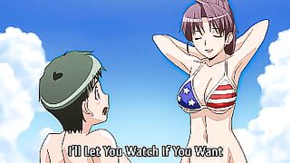 Hentai – Older Stepsister Goes Topless at the Beach! [Uncensored] [Subtitled]