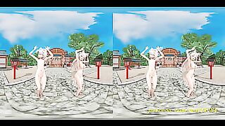 vr180 mmd FuwaMoco Nude dance 3d hololive