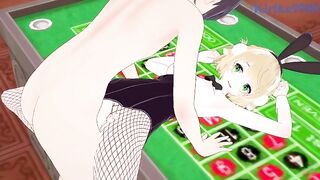 Shigure Ui (Bunny Girl) and I have intense sex in the casino. - VTuber Hentai