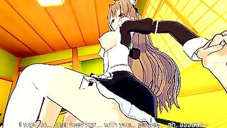 Maid Mumei gets Serviced until She Squirts herself Dry - Hololive Hentai