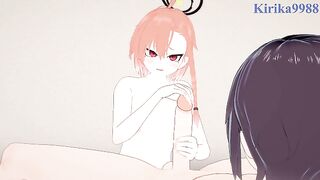 Mikamo Neru and I have intense sex in the bedroom. - Blue Archive Hentai