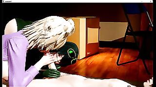 Boku No Hero Academia Hentai - Mitsuki Bakugo and Froppy sucking a dick and rubbing a dick in his pussys in a sandwitch