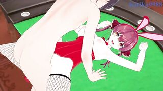 Houshou Marine (Bunny Girl) and I have intense sex in the casino. - Hololive VTuber Hentai