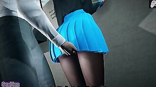 Okay, I fuck her in the bathroom. I watch a horny naked girl and she decides to get fucked to be filled full of thick cum | That New Teacher | Hentai Games P4