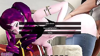 Stepsister can't resist and gives me a footjob to make my pulsating erect cock cum everywhere | A house in the rift | Hentai Games P2