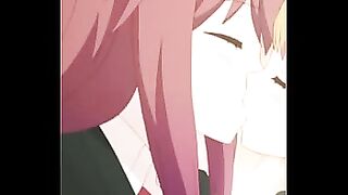 Anime chicas besandose