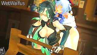 Xianyun gets Hard Fucked with her Daughters - Genshin Impact Hentai