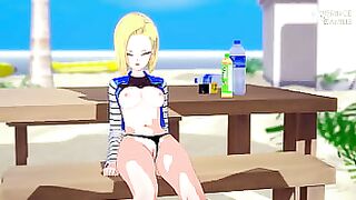 Android 18 masturbates in public - Dragon Ball Z