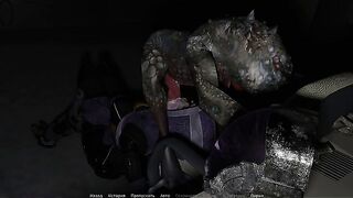 this monster fucks her throat and cums right in her throat
