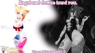 ASMR RolePlay || "Lewd Angel and Demon seduce you" | F4M | 18+ | Moans | Kissing | Ear licks.