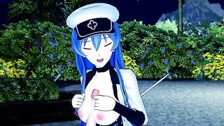 Esdeath BLOWJOB and TITJOB Akama Ga (3d Hentai)
