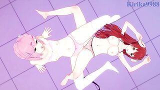 Shamiko and Momo Chiyoda have lesbian play at a love hotel. - The Demon Girl Next Door Hentai