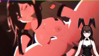 Bunny VTuber watches FREE FOR ALL 3 [HENTAI]