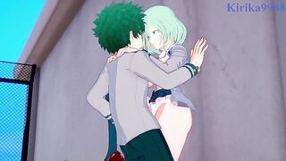 Toru Hagakure and Izuku Midoriya have intense sex on the rooftop. - My Hero Academia Hentai
