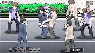 Blazing Angel Mistletear [PornPlay Hentai sex game] Ep.4 heroine topless in the public street