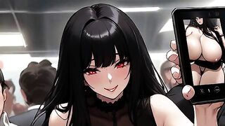 Horny Big Tittied Milfs Lets Man Take Pictures Of Their Boobs In Spicy Toons: The Subway