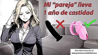 Mi novio lleva años en castidad. Usamos consolador, su polla no hace falta. Relato erótico.