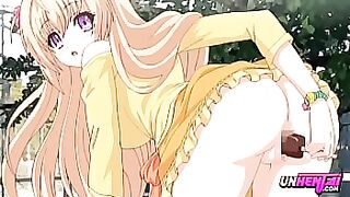 Girl with a ice crem in a vag