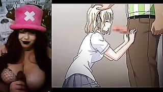 Hotwife with BigTits watching Hentai - JK to Ero Konbini Tenchou Ep1