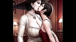 Lady Dimitrescu x Ada Wong kissing and sex &lpar;AI generated&rpar;