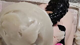 Kenji's Slime Monster - Kenji takes on Pro Size Dildo/white Slime Kenji from BestRealDoll