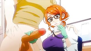 Dr. MILF jerked my cock on a routine visit - Hentai