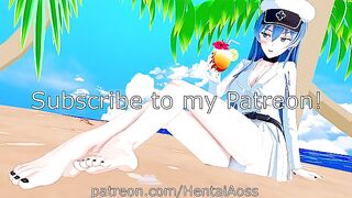 Akame - Esdeath shows you her Footjob skills than fucks you until Creampie