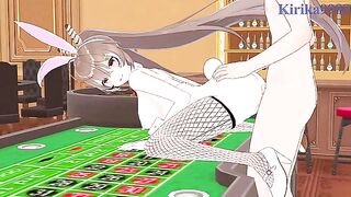 Nanashi Mumei (Bunny Girl) and I have intense sex in the casino. - Hololive VTuber Hentai
