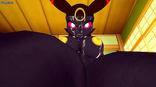 Umbreon from Pokemon Gives You A Footjob Furry Style