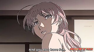 Hentai tenant fucks hot redhead and landlord