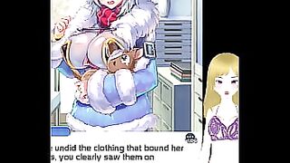Anime girl getting her big tits fondled and lactating