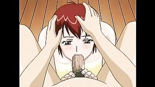 Hentai teen gets blowjob from redhead