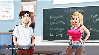 Caught His Big Natural Boobs Stepsis Jenny Playing With Her Huge Boobs With Another Girl - Summertime Saga 3D Porn Game
