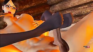 Boruto Hentai - Sarada Footjob to a big dick - Asian Japanese Manga Anime Hentai 3D Porn