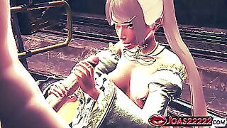 Rule34 Blue Hair Princess With Pierced Nipples &ndash; POV Blowjob & Handjob Fetish Service&comma; Tip Licking And Massive Cumshot Animation