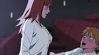 Makima got excited from public sex in the cinema hentai anime