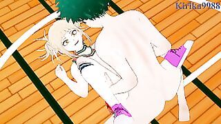 Himiko Toga (Cheerleader) and Mitsuki Bakugo (Cheerleader) and Izuku Midoriya intense sex. - My Hero Academia Hentai