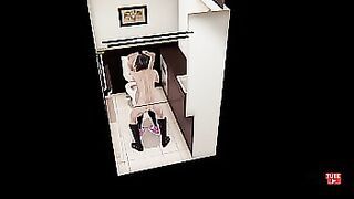 Hentai - Sexy girl meets a man with a big cock to fuck in a public restroom