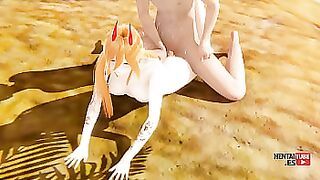 Chainsaw Man Hentai - Power fucked in the beach - Asian Japanese Manga Anime Porn